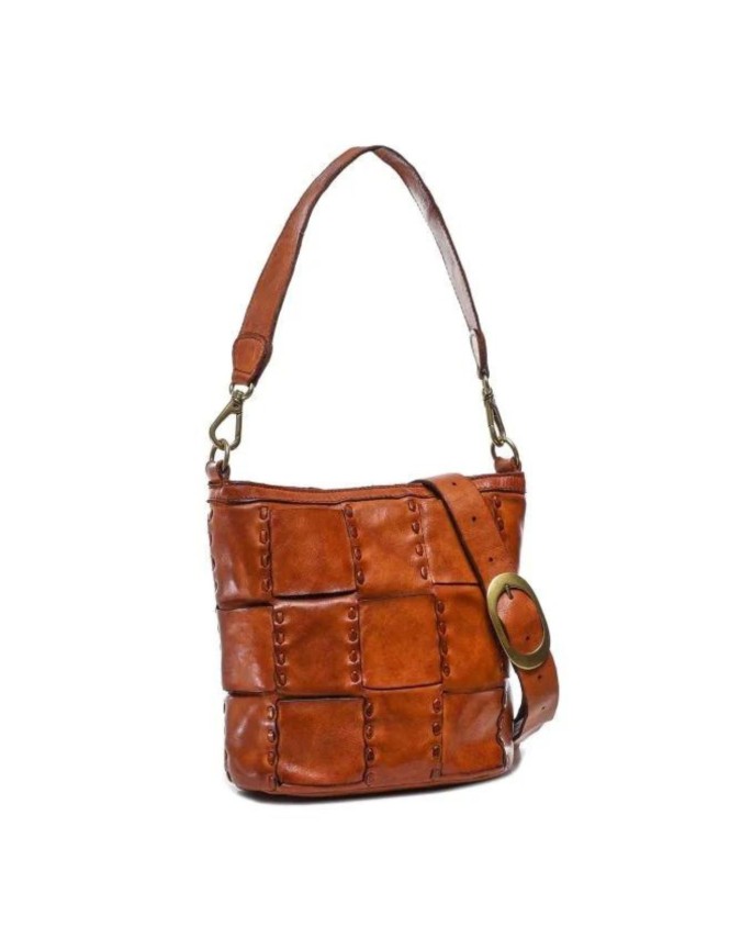 Campomaggi - Borsa a secchiello in pelle con tracolla Edera