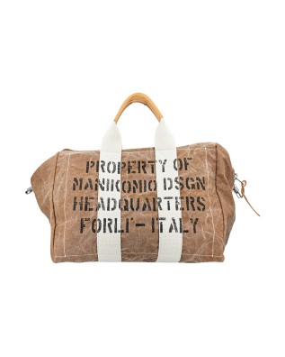 Manikomio Design - Borsa a mano grande in cotone Aviator's Kit Bag con tracolla