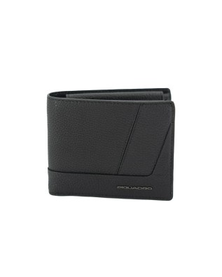 Piquadro - Portafoglio uomo in pelle piccolo con porta monete Carl