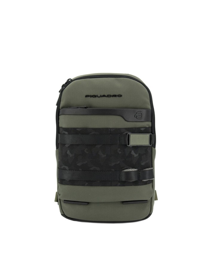 Piquadro - Leather single-shoulder bag for iPad® that can be