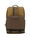 Piquadro - Fast-Check-Rucksack aus Leder und Stoff mit Fach für einen 15,6-Zoll-Laptop